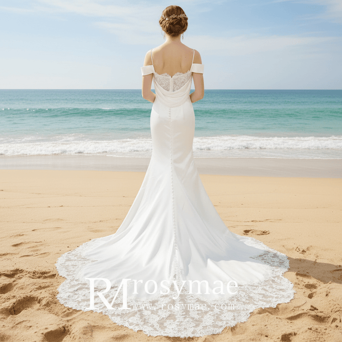 Spaghetti Straps Sweetheart Neckline Mermaid Wedding Dresses - Rosymae