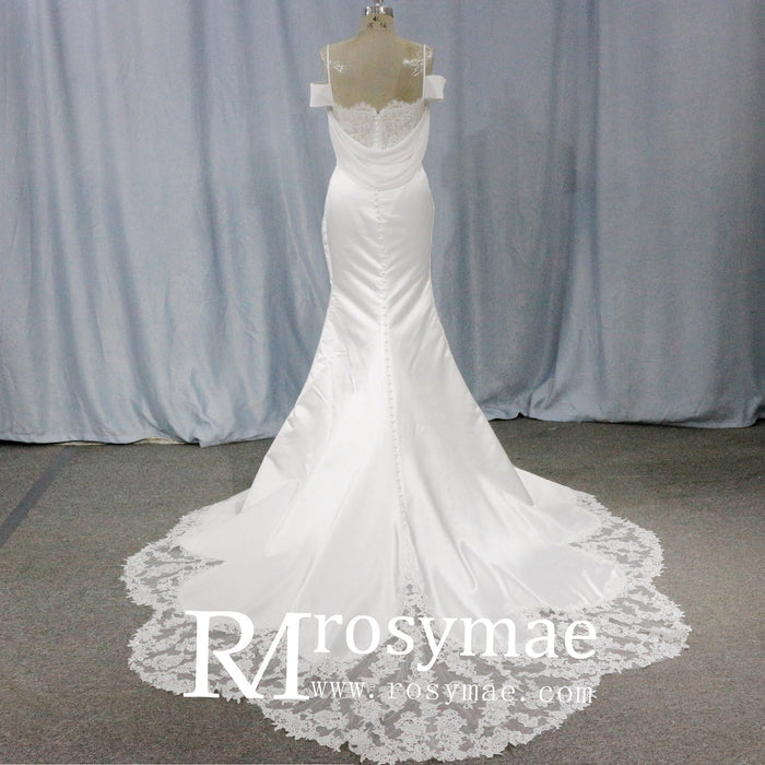 Spaghetti Straps Sweetheart Neckline Mermaid Wedding Dresses - Rosymae