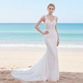 Sparkly Tank Strapy Sequins Mermaid Wedding Dress - Rosymae