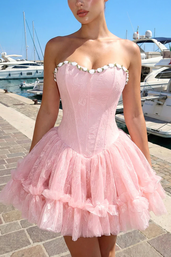 Sweetheart A-Line Empire-Waist Sleeveless Puffy Tulle Short Homecoming Dress