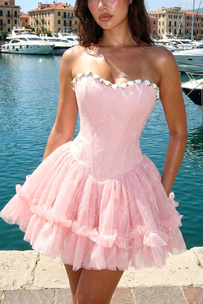 Sweetheart A-Line Empire-Waist Sleeveless Puffy Tulle Short Homecoming Dress
