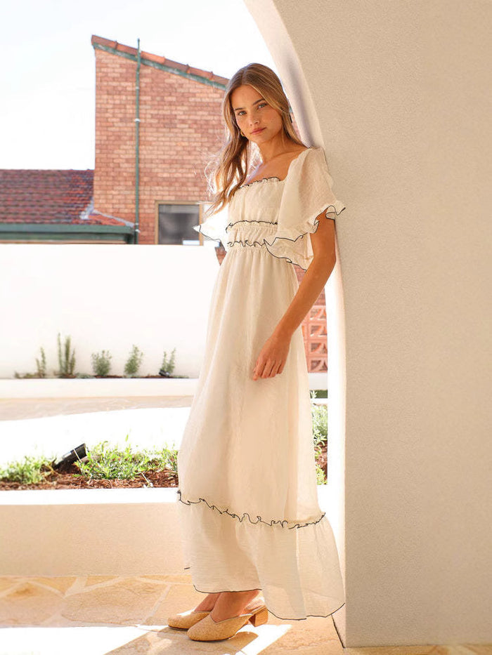 Tiana Maxi Dress - Apricot