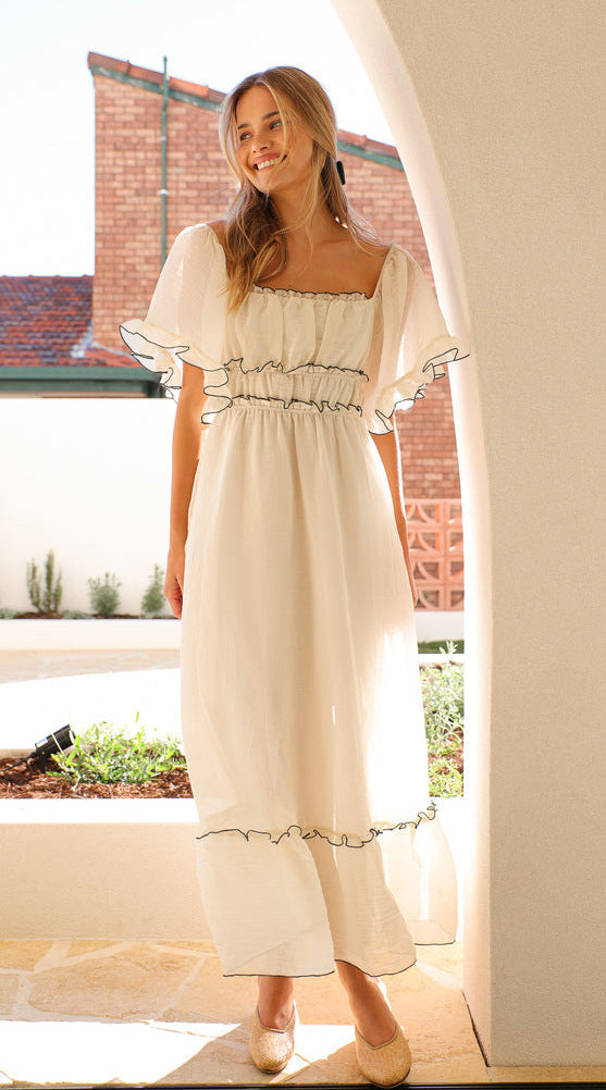 Tiana Maxi Dress - Apricot