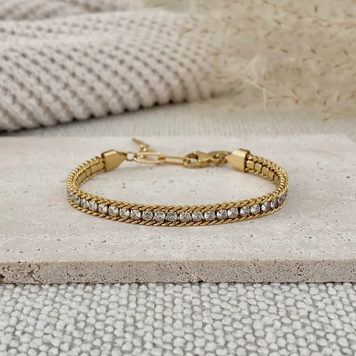TL JA Braided Rhinestone bracelet