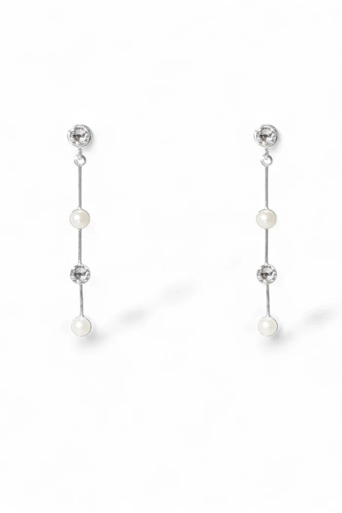 Tori Pearl & Crystal Drop Earrings