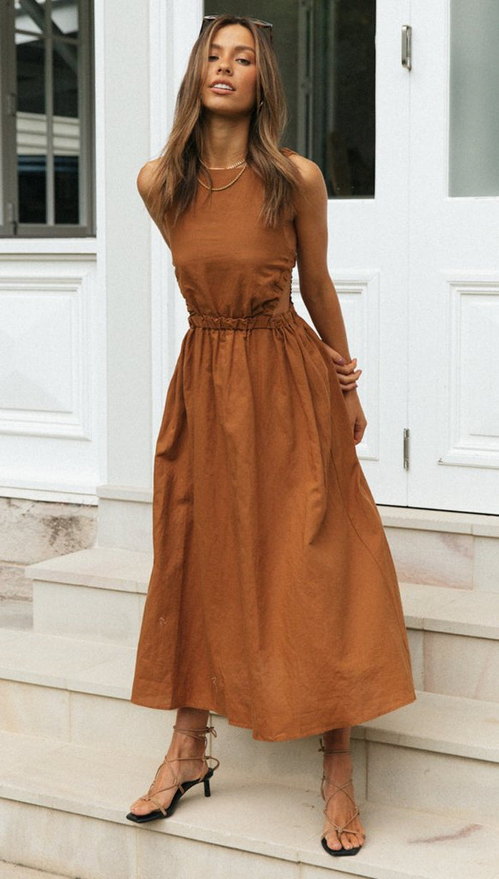 Tova Maxi Dress - Brown