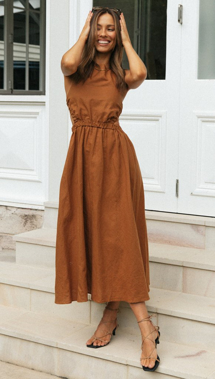 Tova Maxi Dress - Brown
