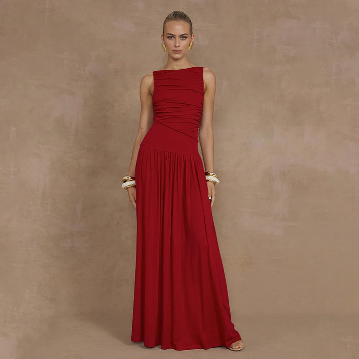 Trance Fit and Flare Dress - Maroon