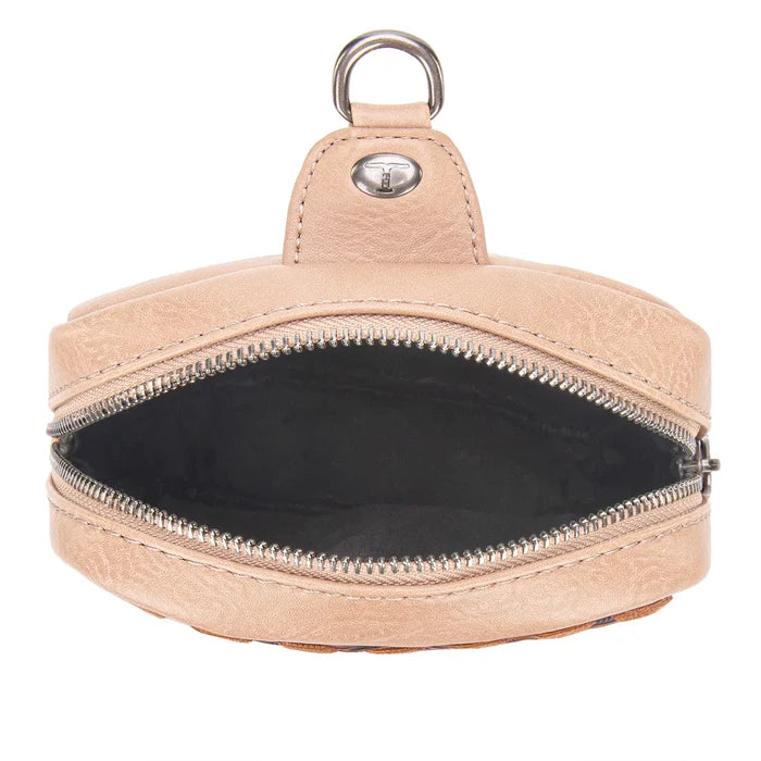 Trinity Ranch Genuine Hair-On Cowhide Tooled Fringe Sling Bag