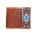 Twisted X Bifold Basket Weave Brown Wallet
