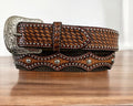 Twisted X Hair on Leather Studded Belt