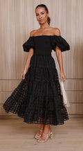 Vanya Midi Dress - Black