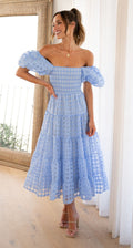 Vanya Midi Dress - Blue
