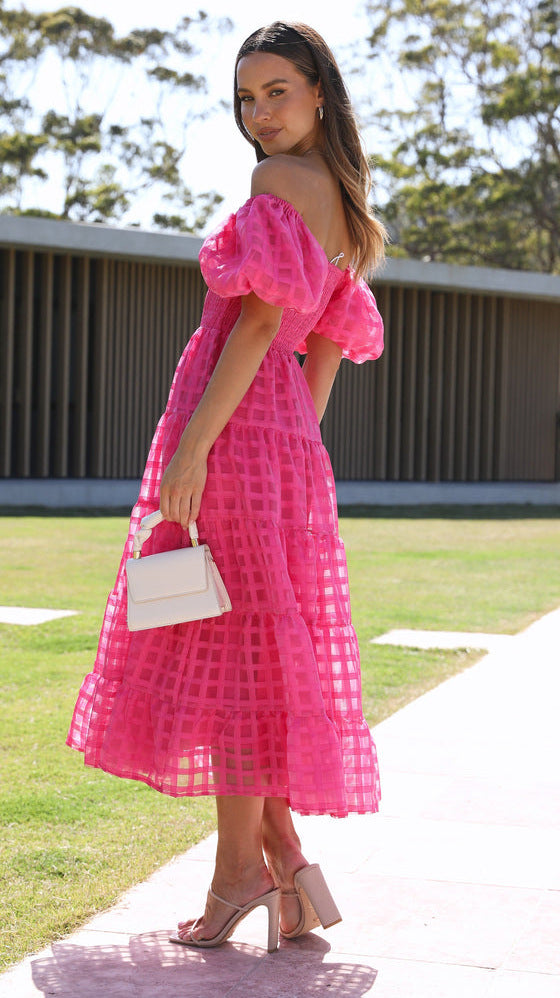Vanya Midi Dress - Rose Red
