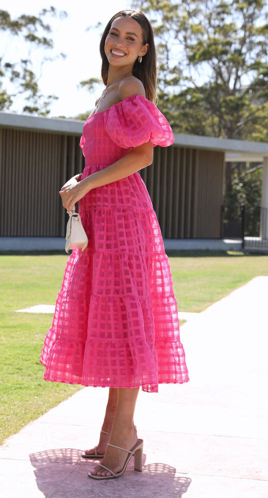 Vanya Midi Dress - Rose Red