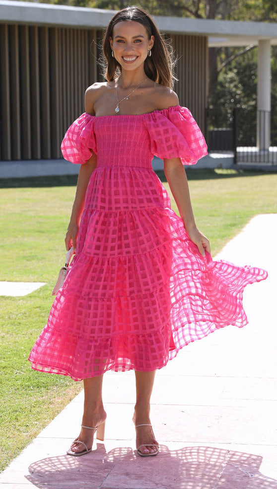 Vanya Midi Dress - Rose Red