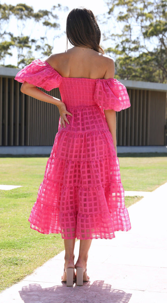 Vanya Midi Dress - Rose Red