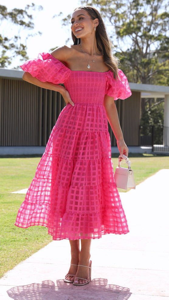 Vanya Midi Dress - Rose Red