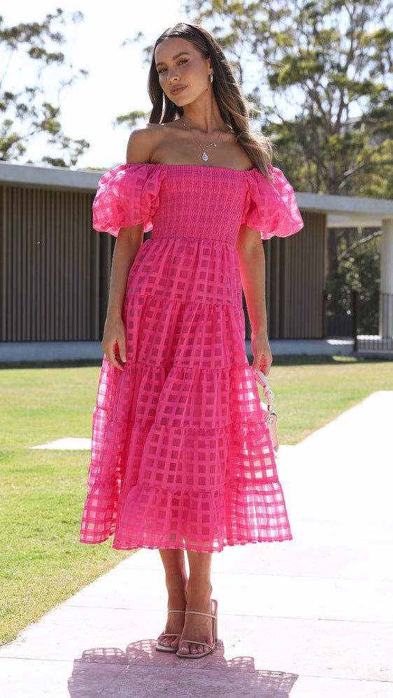 Vanya Midi Dress - Rose Red