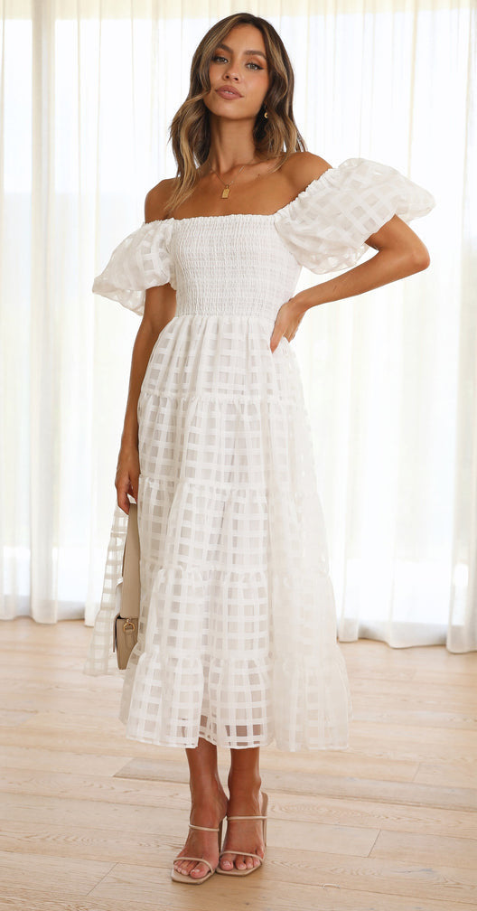 Vanya Midi Dress - White