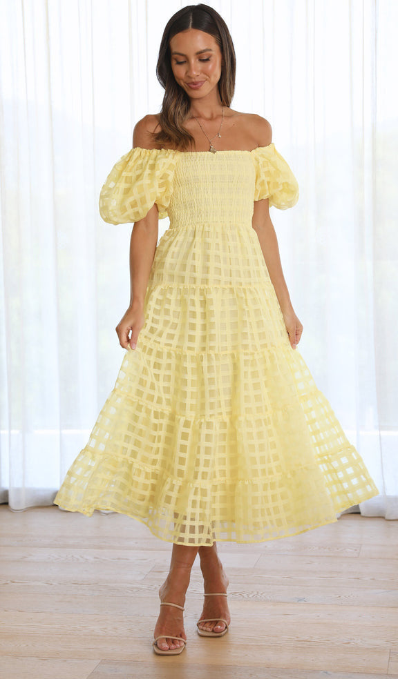 Vanya Midi Dress - Yellow