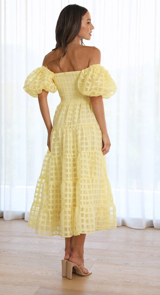 Vanya Midi Dress - Yellow