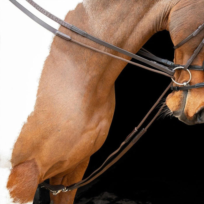 Velociti Gara Elasticated Draw Reins - Havana -