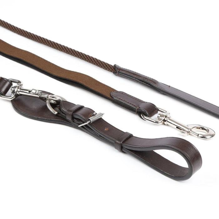 Velociti Gara Elasticated Draw Reins - Havana -