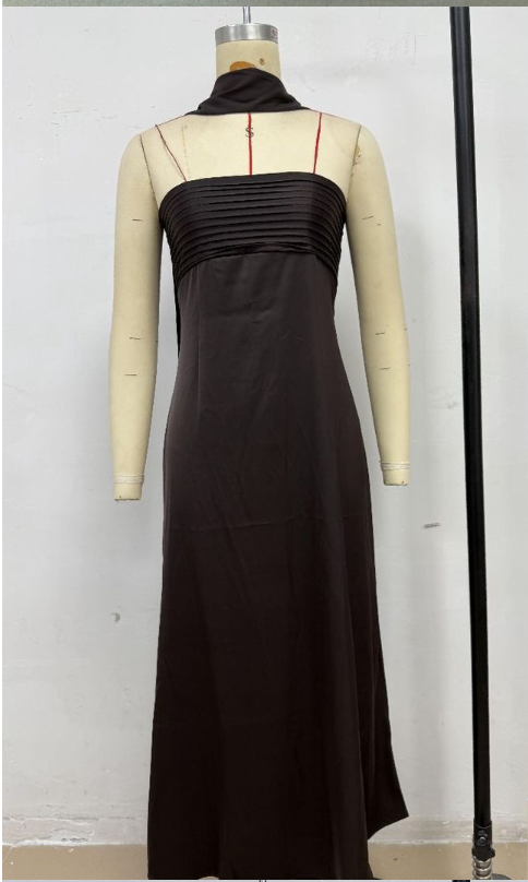 Velour Midnight Maxi Dress - Deep Brown