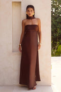 Velour Midnight Maxi Dress - Maroon