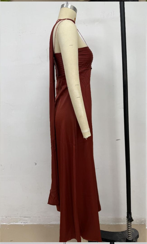 Velour Midnight Maxi Dress - Maroon