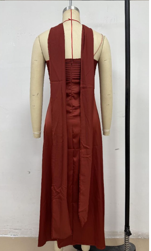 Velour Midnight Maxi Dress - Maroon