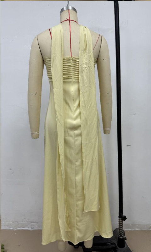 Velour Midnight Maxi Dress - Yellow