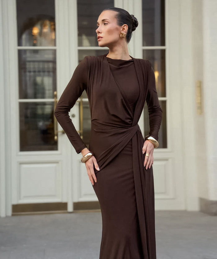 Vionna Maxi Dress - Brown