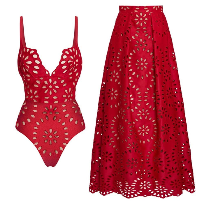 Vyxen Swimsuit Set - Red