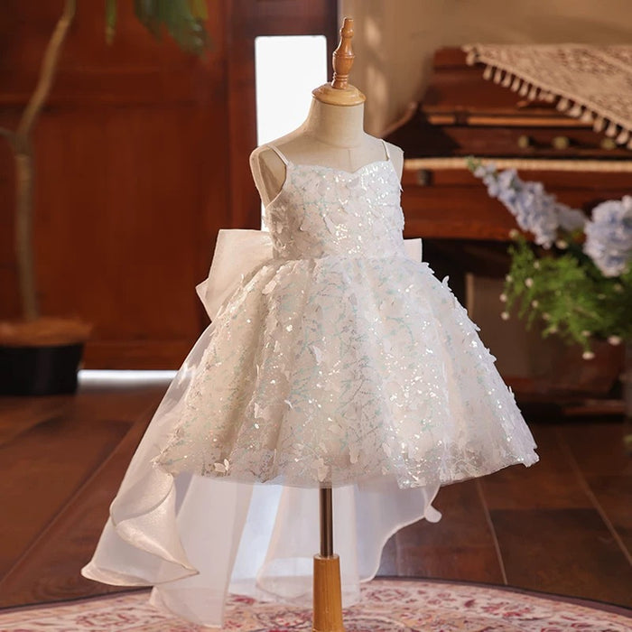 White Baby Girl Dress Delicate Sequined for Kids Birthday Party J702