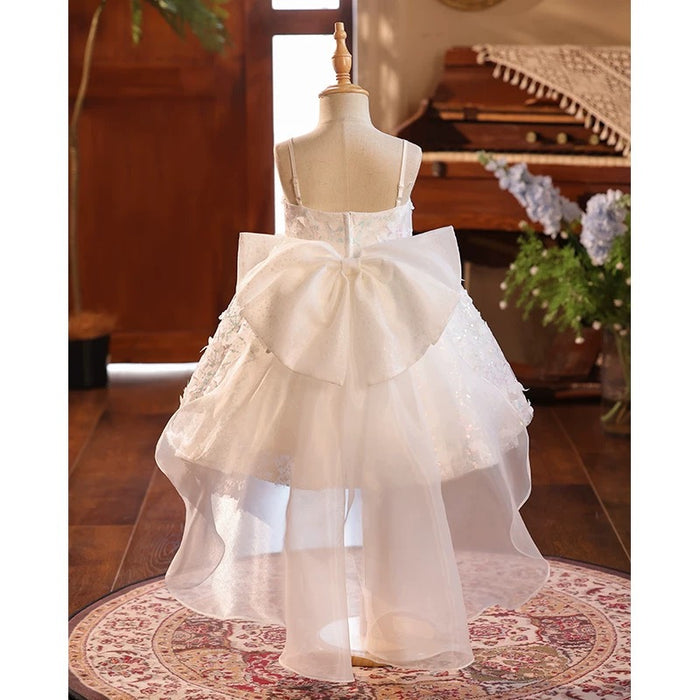 White Baby Girl Dress Delicate Sequined for Kids Birthday Party J702