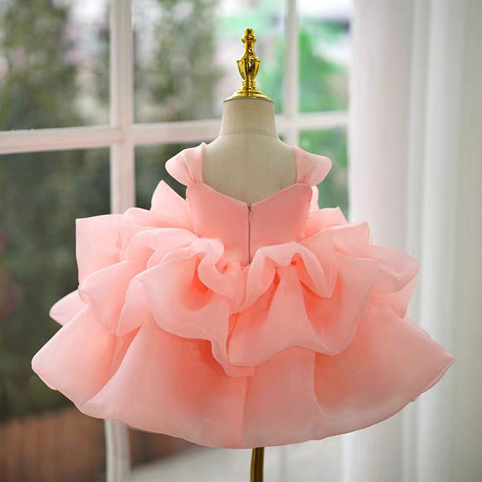 White Baby Girl Dress Pink for Birthday First Communion Party J317