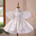 White Flower Girl Dress Knee Length for Birthday Party J549