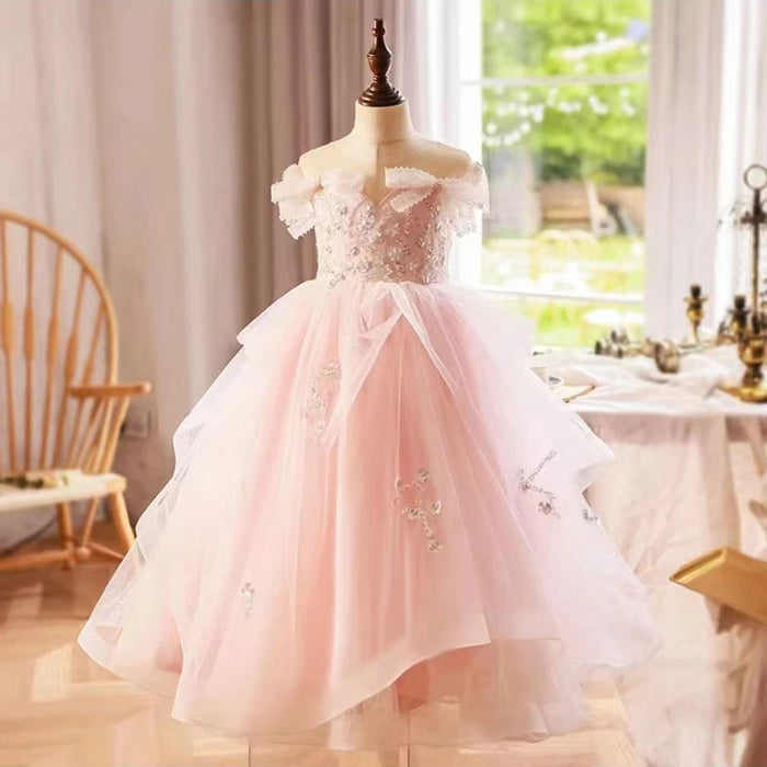 White Girl Dress Sequined Kids Birthday Girl Dress J214L
