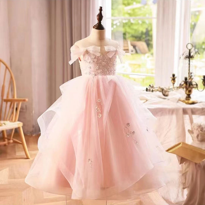 White Girl Dress Sequined Kids Birthday Girl Dress J214L