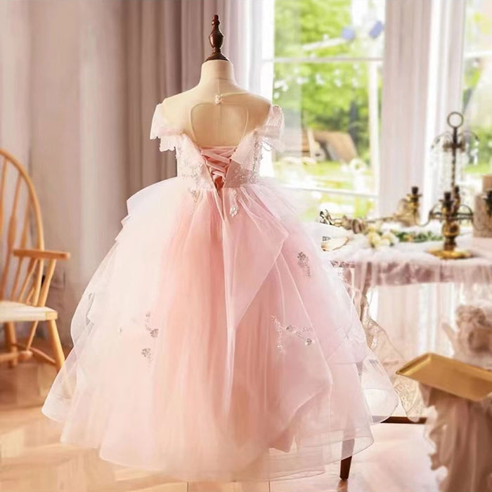 White Girl Dress Sequined Kids Birthday Girl Dress J214L
