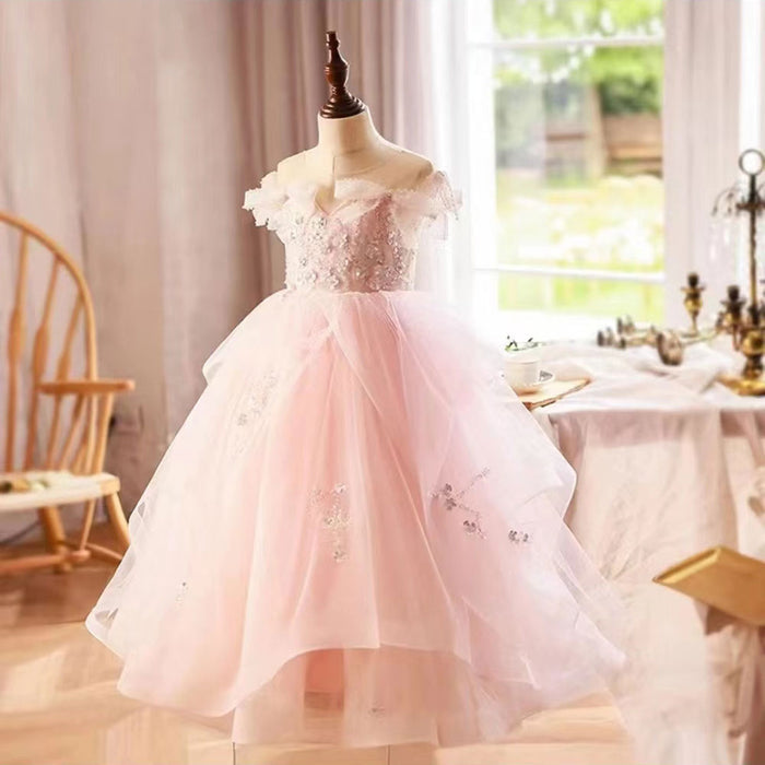 White Girl Dress Sequined Kids Birthday Girl Dress J214L