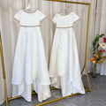 White Satin First Communion Weddding Party Girl Dress J297