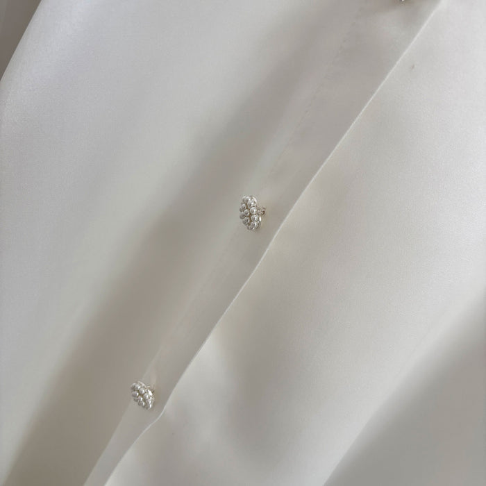 White Satin First Communion Weddding Party Girl Dress J297