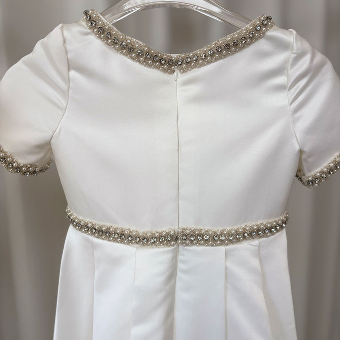 White Satin First Communion Weddding Party Girl Dress J297