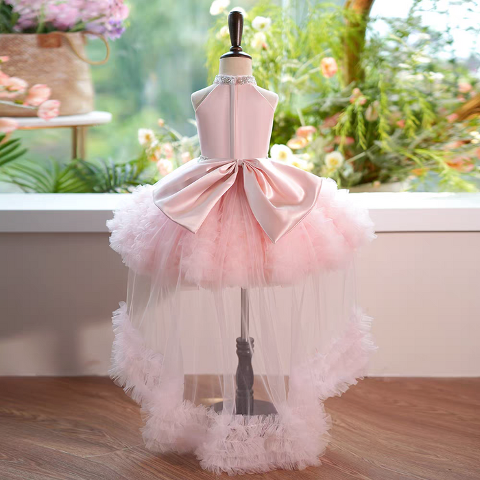 White Tulle Girl Birthday Holiday Dress J342