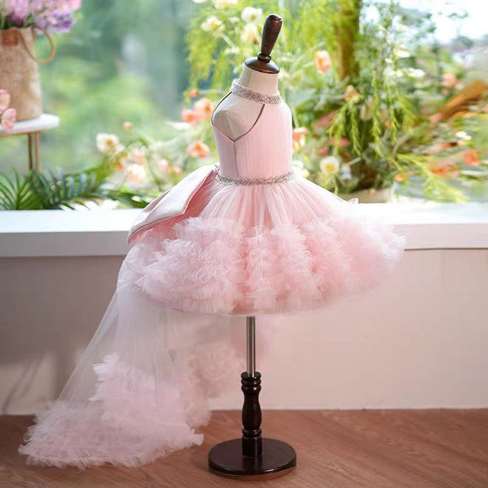 White Tulle Girl Birthday Holiday Dress J342