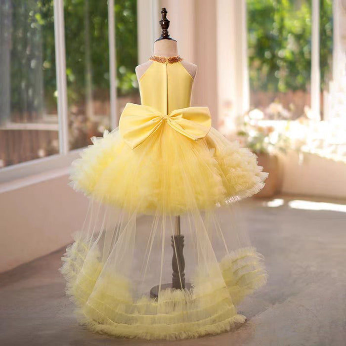 White Tulle Girl Birthday Holiday Dress J342