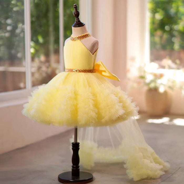 White Tulle Girl Birthday Holiday Dress J342